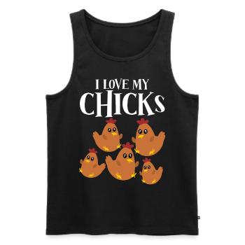 Poultry Farmer Chicken Farm Chickens - Männer Premium Bio Tank Top - Schwarz - Vorne - AI Model Male 178 light (178cm)