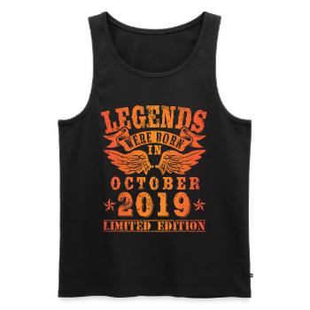 Les légendes sont nées en octobre 2019 Anniversaire - Débardeur bio Premium Homme - noir - Devant - Michal (187cm)
