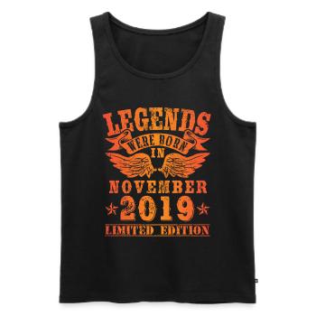 Legends were born in November 2019 Geburtstag - Männer Premium Bio Tank Top - Schwarz - Vorne - Michal (187cm)