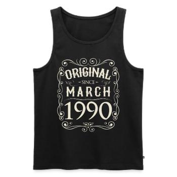 Millésime - Original depuis mars 1990 Anniversaire - Débardeur bio Premium Homme - noir - Devant - Michal (187cm)