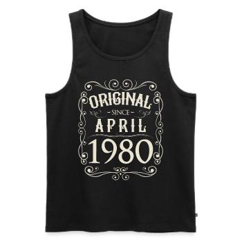 Vintage - Original since April 1980 Geburtstag - Männer Premium Bio Tank Top - Schwarz - Vorne - Michal (187cm)