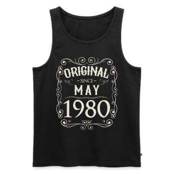 Vintage - Original since Mai 1980 Geburtstag - Männer Premium Bio Tank Top - Schwarz - Vorne - Michal (187cm)