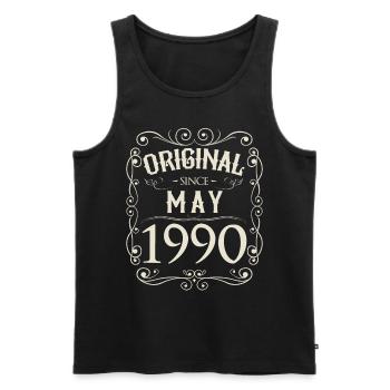 Vintage - Original depuis mai 1990 Anniversaire - Débardeur bio Premium Homme - noir - Devant - Michal (187cm)
