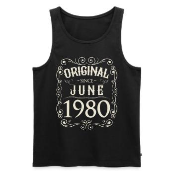 Vintage - Original since Juni 1980 Geburtstag - Männer Premium Bio Tank Top - Schwarz - Vorne - Michal (187cm)