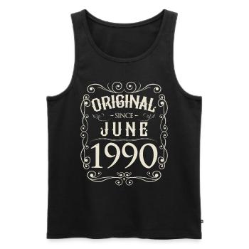 Vintage - Original since Juni 1990 Geburtstag - Männer Premium Bio Tank Top - Schwarz - Vorne - AI Model Male 178 light (178cm)
