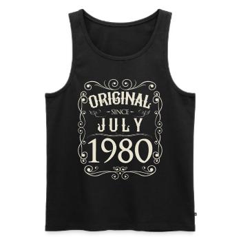 Vintage - Original since Juli 1980 Geburtstag - Männer Premium Bio Tank Top - Schwarz - Vorne - Michal (187cm)