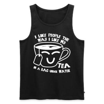 Misanthrope Tea Cup Teapot Tea Bag - Men's Premium Organic Tank Top - black - Front - AI Model Male 178 light (178cm)