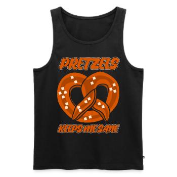 Pretzel Bakery Pretzels - Männer Premium Bio Tank Top - Schwarz - Vorne - AI Model Male 178 light (178cm)