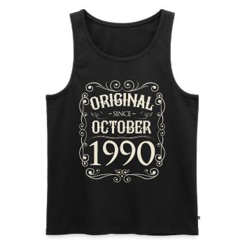 Millésime - Original depuis octobre 1990 Anniversaire - Débardeur bio Premium Homme - noir - Devant - Michal (187cm)