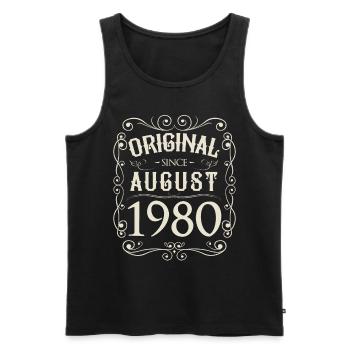 Vintage - Original since August 1980 Geburtstag - Männer Premium Bio Tank Top - Schwarz - Vorne - Michal (187cm)