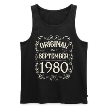 Vintage - Original since September 1980 Geburtstag - Männer Premium Bio Tank Top - Schwarz - Vorne - Michal (187cm)