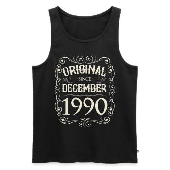 Vintage - Original since Dezember 1990 Geburtstag - Männer Premium Bio Tank Top - Schwarz - Vorne - AI Model Male 178 light (178cm)