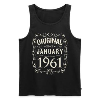 Vintage - Original since January 1961 Birthday - Men's Premium Organic Tank Top - black - Front - Michal (187cm)