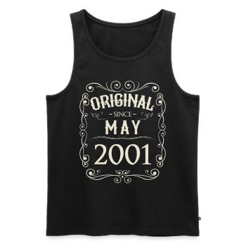 Vintage - Original depuis mai 2001 Anniversaire - Débardeur bio Premium Homme - noir - Devant - Michal (187cm)