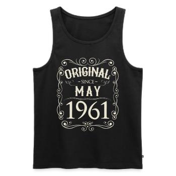 Vintage - Original since Mai 1961 Geburtstag - Männer Premium Bio Tank Top - Schwarz - Vorne - AI Model Male 178 light (178cm)