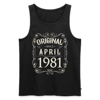 Vintage - Original since April 1981 Geburtstag - Männer Premium Bio Tank Top - Schwarz - Vorne - Michal (187cm)