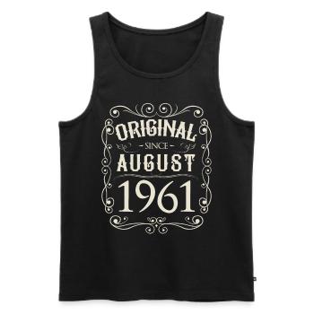 Vintage - Original since August 1961 Geburtstag - Männer Premium Bio Tank Top - Schwarz - Vorne - AI Model Male 178 light (178cm)