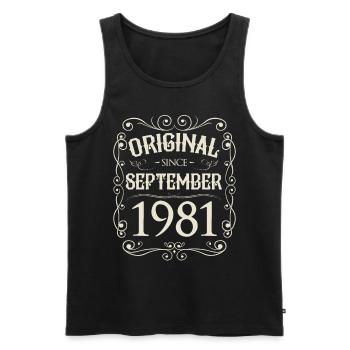 Vintage - Original since September 1981 Geburtstag - Männer Premium Bio Tank Top - Schwarz - Vorne - Michal (187cm)