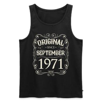 Vintage - Original since September 1971 Geburtstag - Männer Premium Bio Tank Top - Schwarz - Vorne - Michal (187cm)