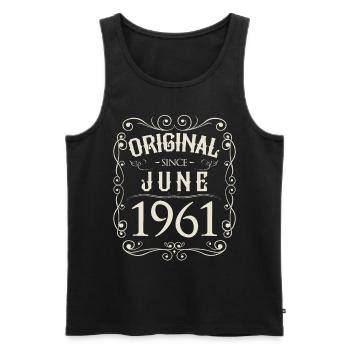 Vintage - Original since Juni 1961 Geburtstag - Männer Premium Bio Tank Top - Schwarz - Vorne - AI Model Male 178 light (178cm)