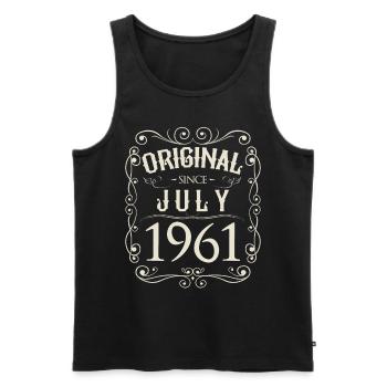 Vintage - Original since Juli 1961 Geburtstag - Männer Premium Bio Tank Top - Schwarz - Vorne - AI Model Male 178 light (178cm)