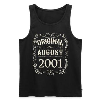 Vintage - Original depuis août 2001 Anniversaire - Débardeur bio Premium Homme - noir - Devant - Michal (187cm)