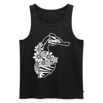 Seahorses Flowers Seahorse - Männer Premium Bio Tank Top - Schwarz - Vorne - Michal (187cm)