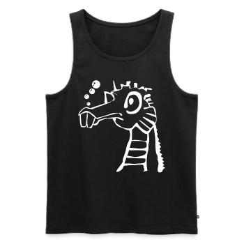 Seahorse Funny Seahorses - Männer Premium Bio Tank Top - Schwarz - Vorne - Michal (187cm)