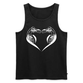 Seahorse Heart Seahorses - Männer Premium Bio Tank Top - Schwarz - Vorne - Michal (187cm)
