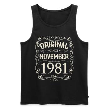 Vintage - Original since November 1981 Geburtstag - Männer Premium Bio Tank Top - Schwarz - Vorne - Michal (187cm)