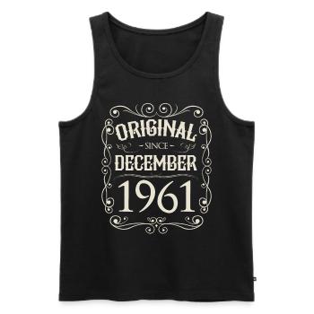 Vintage - Original since Dezember 1961 Geburtstag - Männer Premium Bio Tank Top - Schwarz - Vorne - AI Model Male 178 light (178cm)