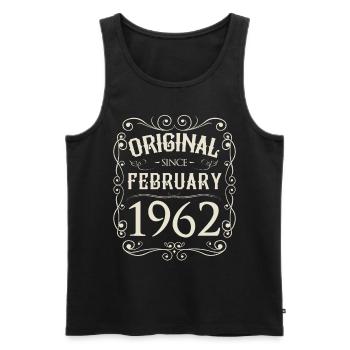 Vintage - Original since Februar 1962 Geburtstag - Männer Premium Bio Tank Top - Schwarz - Vorne - Michal (187cm)