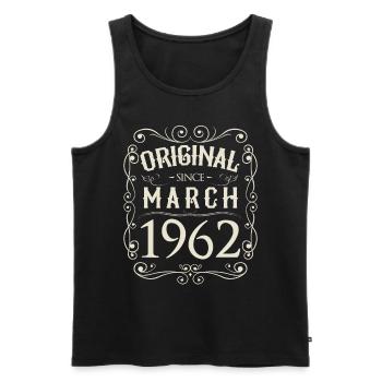Vintage - Original since März 1962 Geburtstag - Männer Premium Bio Tank Top - Schwarz - Vorne - Michal (187cm)
