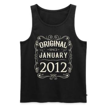 Vintage - Original since January 2012 Birthday - Men's Premium Organic Tank Top - black - Front - Michal (187cm)