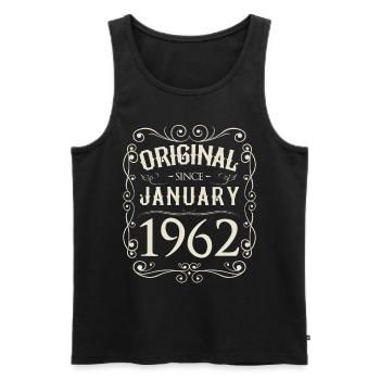 Vintage - Original since Januar 1962 Geburtstag - Männer Premium Bio Tank Top - Schwarz - Vorne - Michal (187cm)