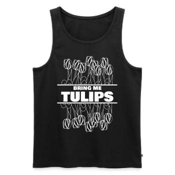 Tulipes Fleurs Fleur Jardin Tulipe - Débardeur bio Premium Homme - noir - Devant - Michal (187cm)