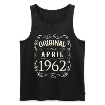 Vintage - Original since April 1962 Geburtstag - Männer Premium Bio Tank Top - Schwarz - Vorne - Michal (187cm)