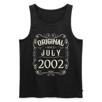 Millésime - Original depuis juillet 2002 Anniversaire - Débardeur bio Premium Homme - noir - Devant - Michal (187cm)
