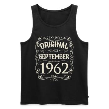 Vintage - Original since September 1962 Geburtstag - Männer Premium Bio Tank Top - Schwarz - Vorne - Michal (187cm)