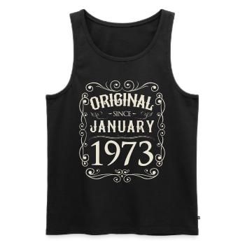 Vintage - Original since January 1973 Birthday - Men's Premium Organic Tank Top - charcoal grey - Front - Alexander (188cm)