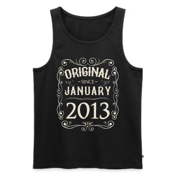 Vintage - Original since Januar 2013 Geburtstag - Männer Premium Bio Tank Top - Schwarz - Vorne - Michal (187cm)
