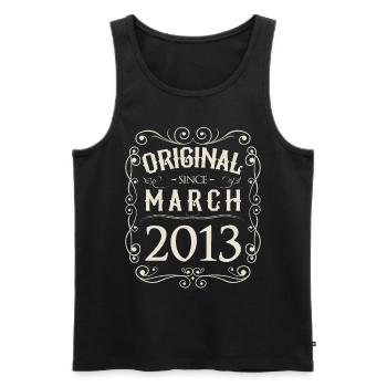 Vintage - Original since März 2013 Geburtstag - Männer Premium Bio Tank Top - Schwarz - Vorne - Michal (187cm)