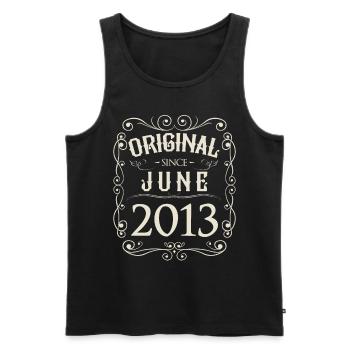 Vintage - Original since Juni 2013 Geburtstag - Männer Premium Bio Tank Top - Schwarz - Vorne - Michal (187cm)