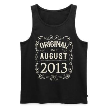 Vintage - Original since August 2013 Geburtstag - Männer Premium Bio Tank Top - Schwarz - Vorne - Michal (187cm)