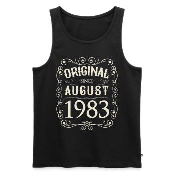 Vintage - Original since August 1983 Geburtstag - Männer Premium Bio Tank Top - Schwarz - Vorne - AI Model Male 178 light (178cm)