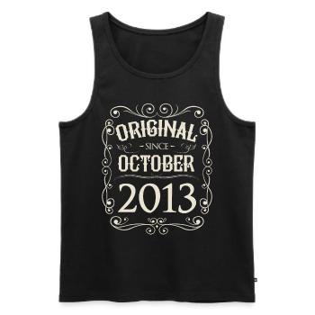 Vintage - Original since Oktober 2013 Geburtstag - Männer Premium Bio Tank Top - Schwarz - Vorne - Michal (187cm)
