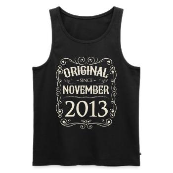Vintage - Original since November 2013 Geburtstag - Männer Premium Bio Tank Top - Schwarz - Vorne - Michal (187cm)