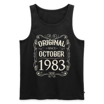Vintage - Original since Oktober 1983 Geburtstag - Männer Premium Bio Tank Top - Schwarz - Vorne - AI Model Male 178 light (178cm)