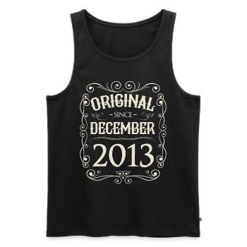 Vintage - Original since Dezember 2013 Geburtstag - Männer Premium Bio Tank Top - Schwarz - Vorne - Michal (187cm)