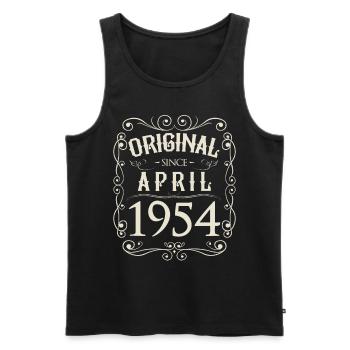 Vintage - Original since April 1954 Geburtstag - Männer Premium Bio Tank Top - Schwarz - Vorne - Michal (187cm)